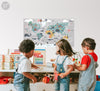 Children's Animal WORLD MAP #2 Wall Decal Wall Art Removable Peel & Stick Wall Sticker for Kids Playroom Bedroom Nursery Decor