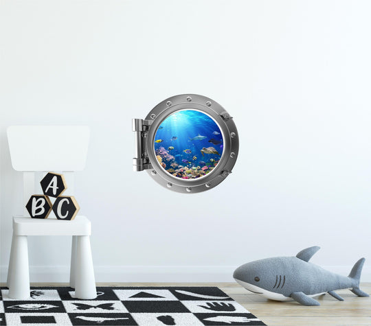 PortScape Coral Reef Life 2 | Ocean Porthole Window Wall Decal