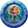Mermaid 1 | Cartoon Porthole Window Wall Decal