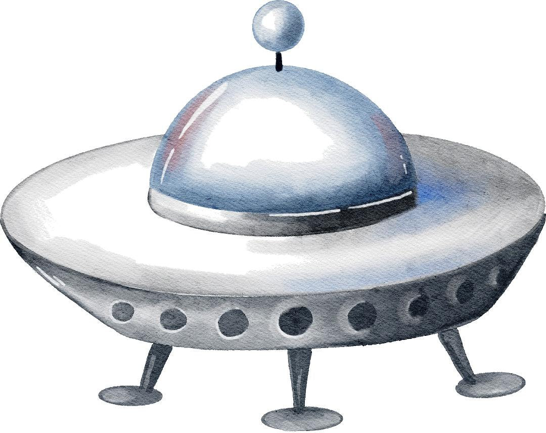 Watercolor UFO 3 Wall Decal