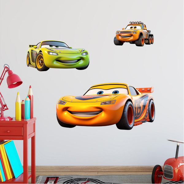 Cartoon Cars Wall Decal Pack  Set of 3