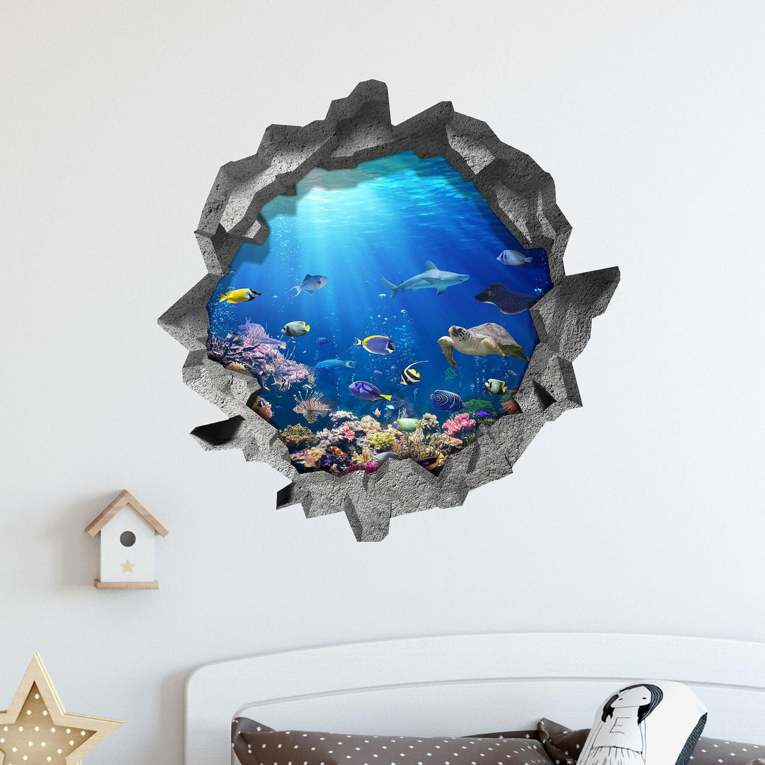 Coral Reef Life | 3D Hole In the Wall Decal
