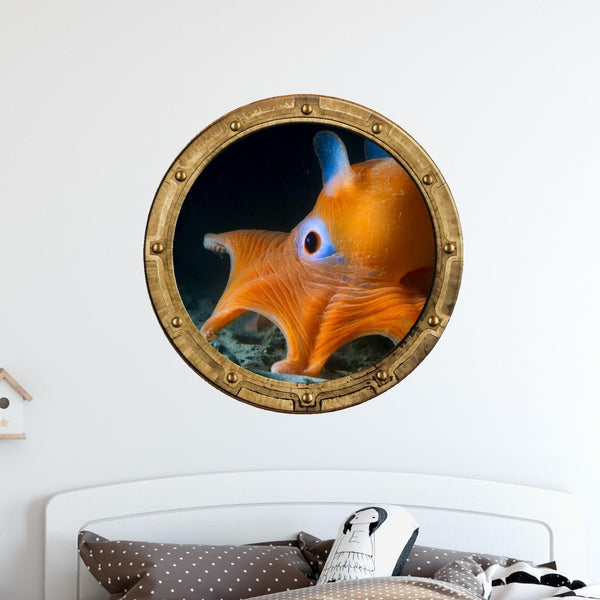 PortScape Dumbo Octopus | Ocean Porthole Window Wall Decal