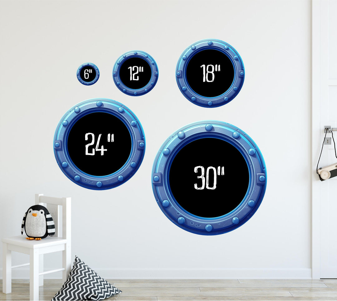 Baby Sea Turtle | Cartoon Porthole Window Wall Decal