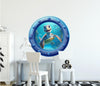 Baby Sea Turtle | Cartoon Porthole Window Wall Decal