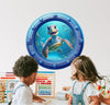 Baby Sea Turtle | Cartoon Porthole Window Wall Decal