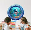 Baby Dolphin | Cartoon Porthole Window Wall Decal