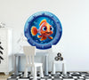 Baby Clownfish | Cartoon Porthole Window Wall Decal