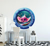 Pink Stingray | Cartoon Porthole Window Wall Decal