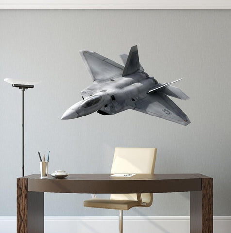 F-22 Raptor Wall Graphic Sticker Decal Air Plane Fighter Jet Kids Room Man Cave Garage Den Art Photo Home Bedroom Office Living Decor