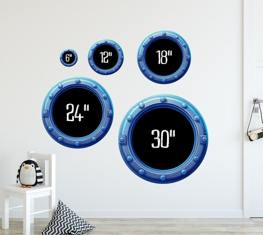 Baby Penguin | Cartoon Porthole Window Wall Decal