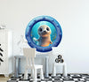 Curious Seal | Cartoon Porthole Window Wall Decal