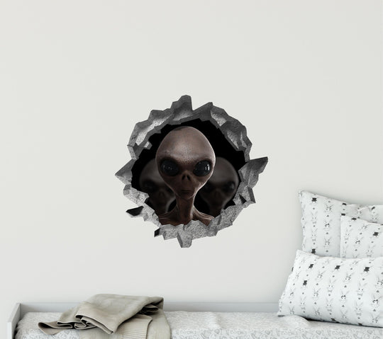Alien Arrival 2 | 3D Hole In the Wall Decal
