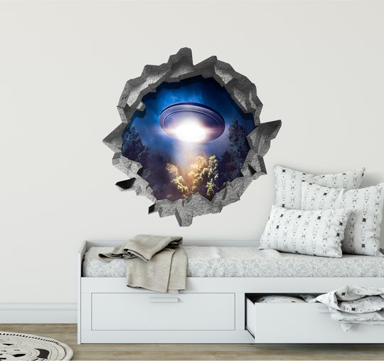 Alien UFO 1 | 3D Hole In the Wall Decal