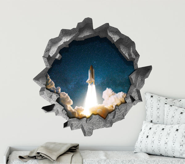 Space Shuttle Launch | 3D Hole In the Wall Decal
