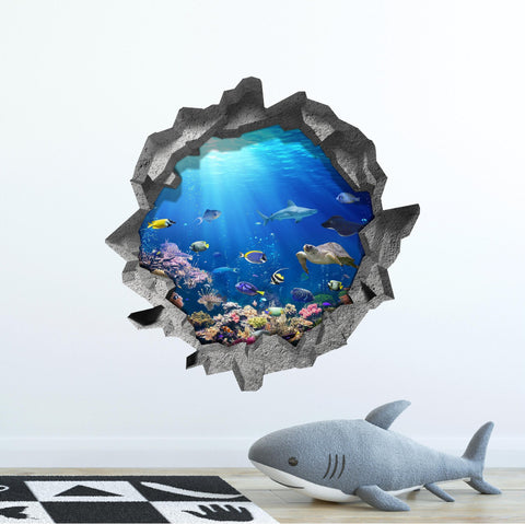 Coral Reef Life | 3D Hole In the Wall Decal