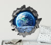 Earth From Moon | 3D Hole In the Wall Decal