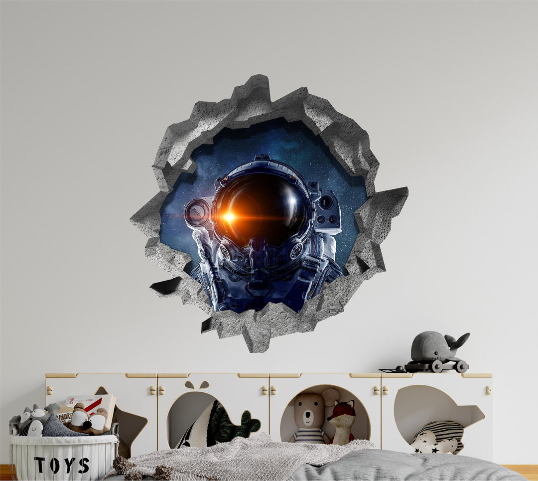 Astronaut In Space 1 | 3D Hole In the Wall Decal