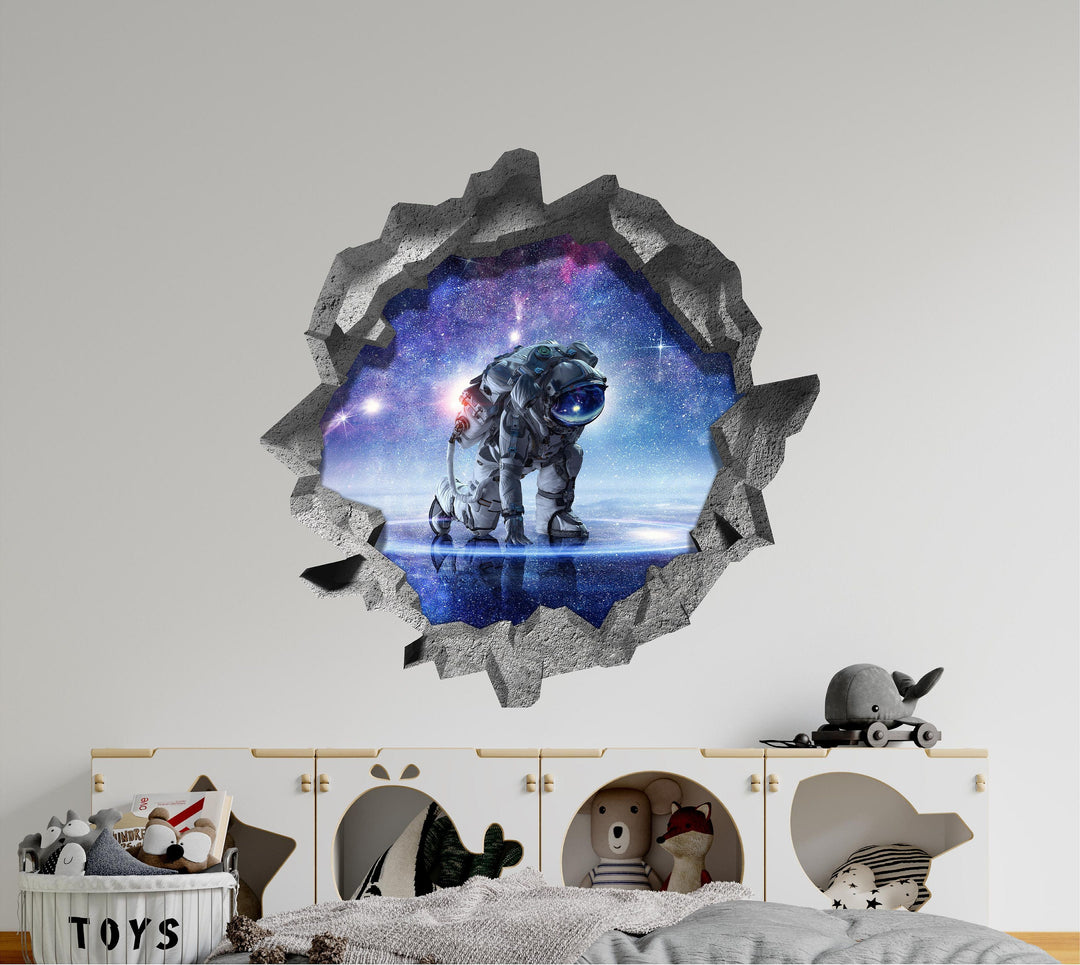 Astronaut In Space 2 | 3D Hole In the Wall Decal