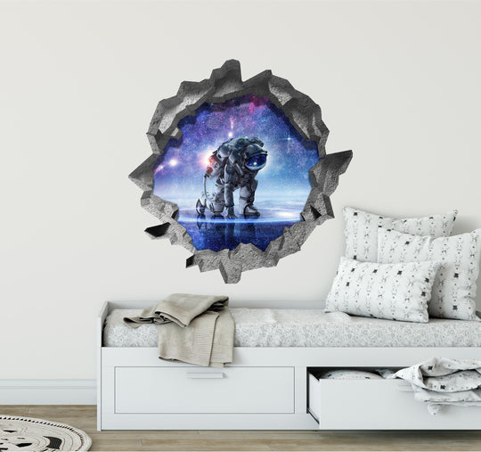Astronaut In Space 2 | 3D Hole In the Wall Decal