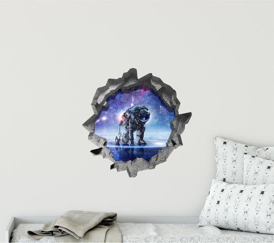 Astronaut In Space 2 | 3D Hole In the Wall Decal