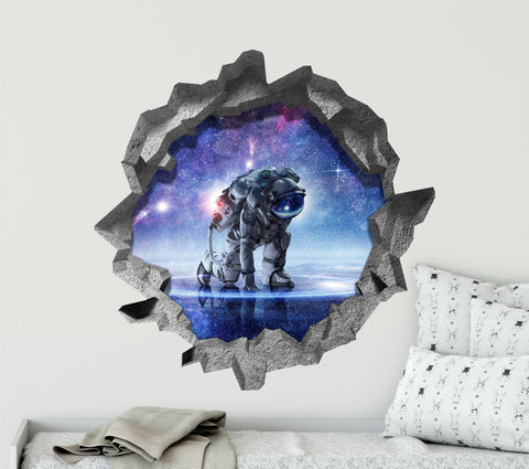 Astronaut In Space 2 | 3D Hole In the Wall Decal