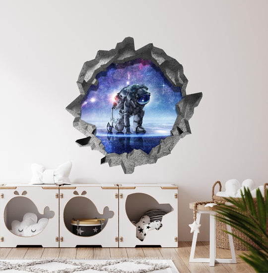 Astronaut In Space 2 | 3D Hole In the Wall Decal