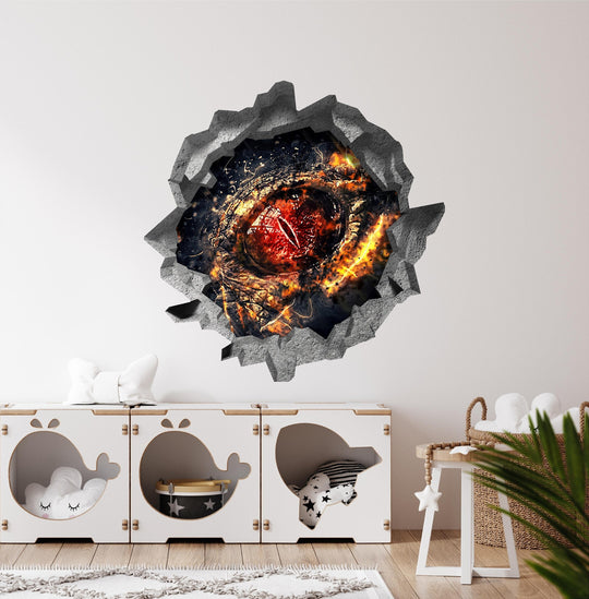 Eye of Dragon | 3D Hole In the Wall Decal