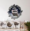 Pirate Ship In Clouds | 3D Hole In the Wall Decal