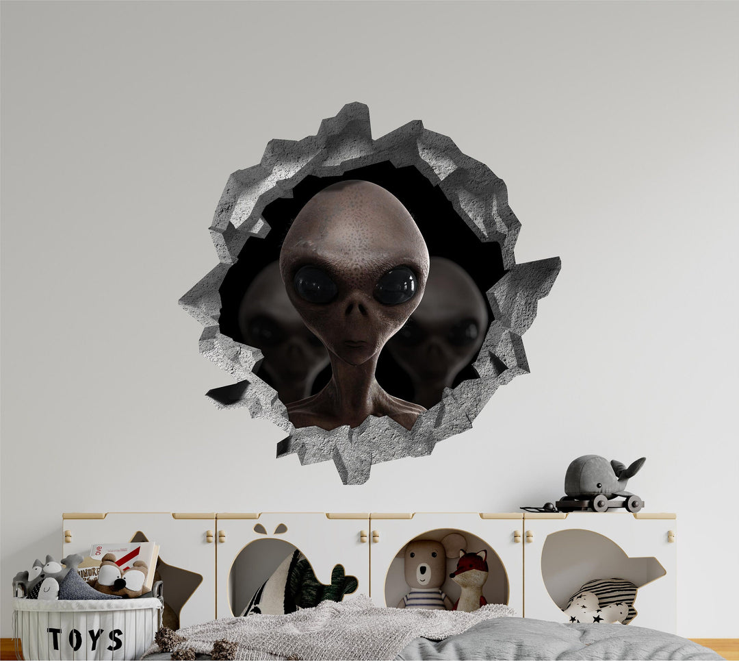 Alien Arrival 2 | 3D Hole In the Wall Decal