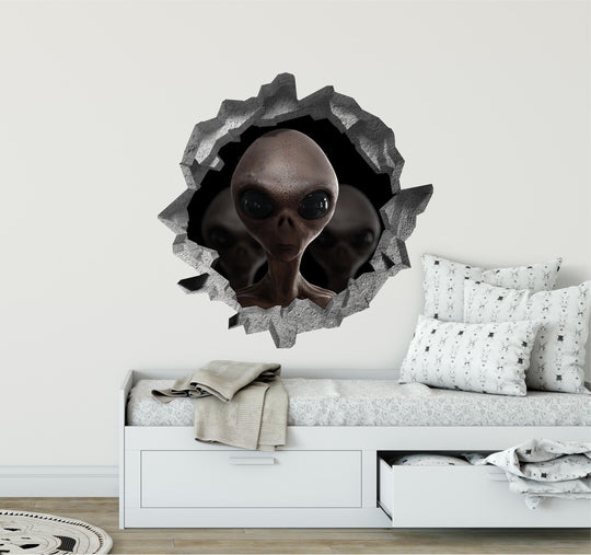 Alien Arrival 2 | 3D Hole In the Wall Decal