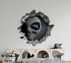 Alien Arrival | 3D Hole In the Wall Decal