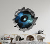 Alien UFO 3 | 3D Hole In the Wall Decal