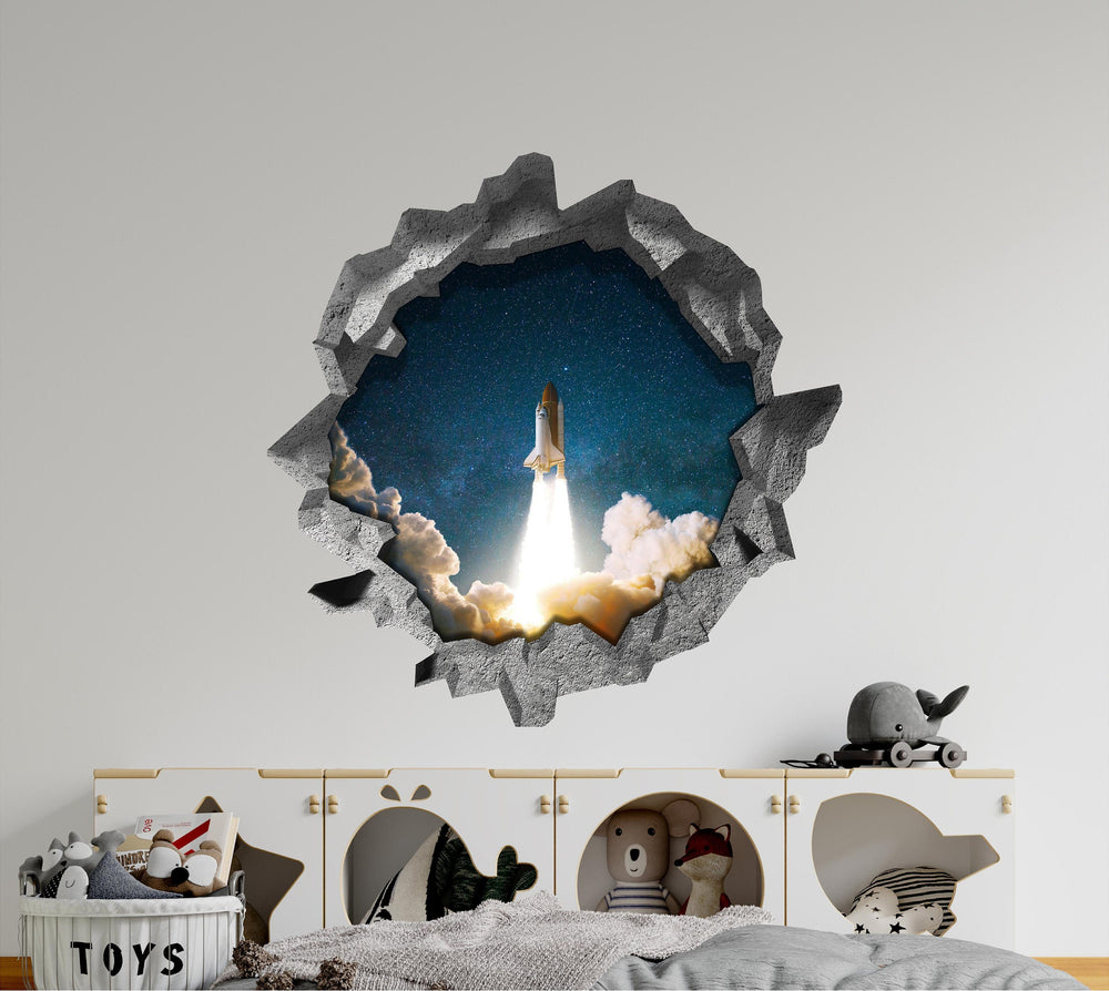Space Shuttle Launch | 3D Hole In the Wall Decal