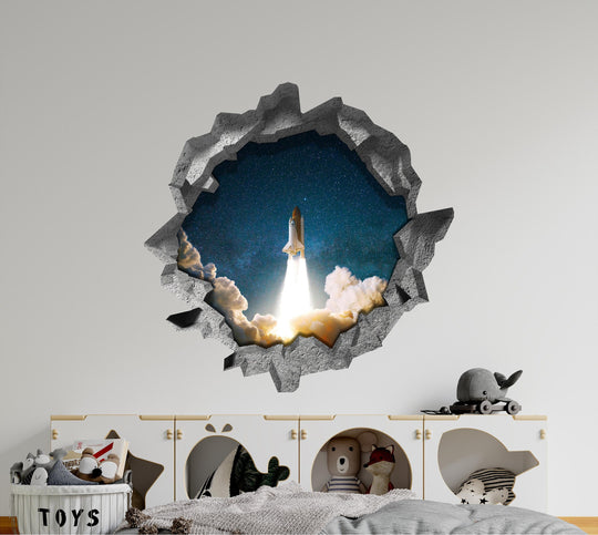 Space Shuttle Launch | 3D Hole In the Wall Decal