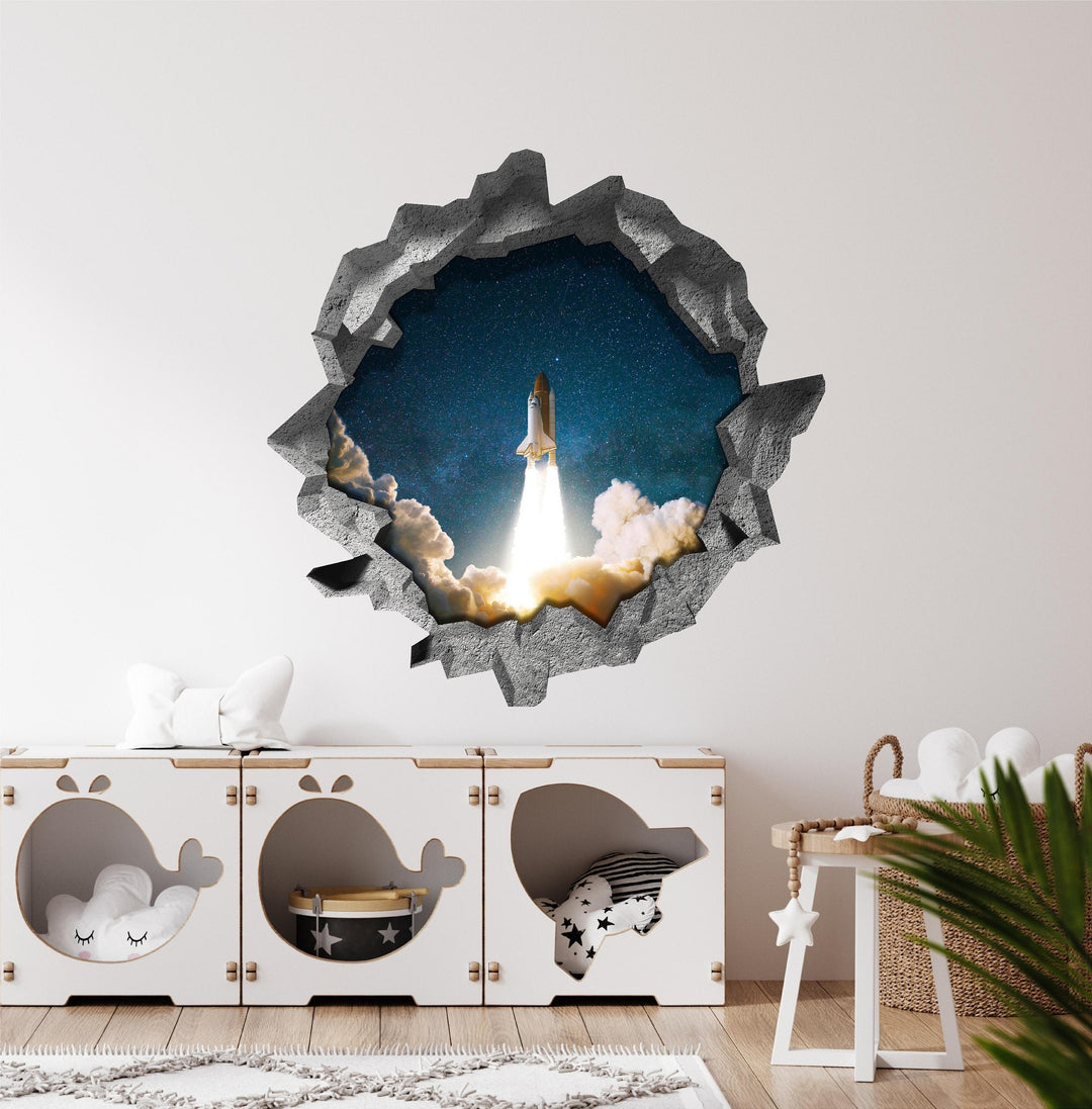 Space Shuttle Launch | 3D Hole In the Wall Decal