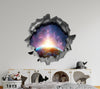 Sunrise Over Earth | 3D Hole In the Wall Decal