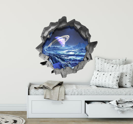 Alien Ice Planet | 3D Hole In the Wall Decal
