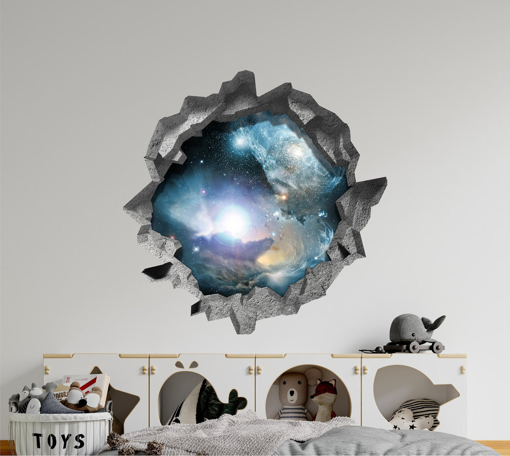Nebula & Stars Galaxy | 3D Hole In the Wall Decal