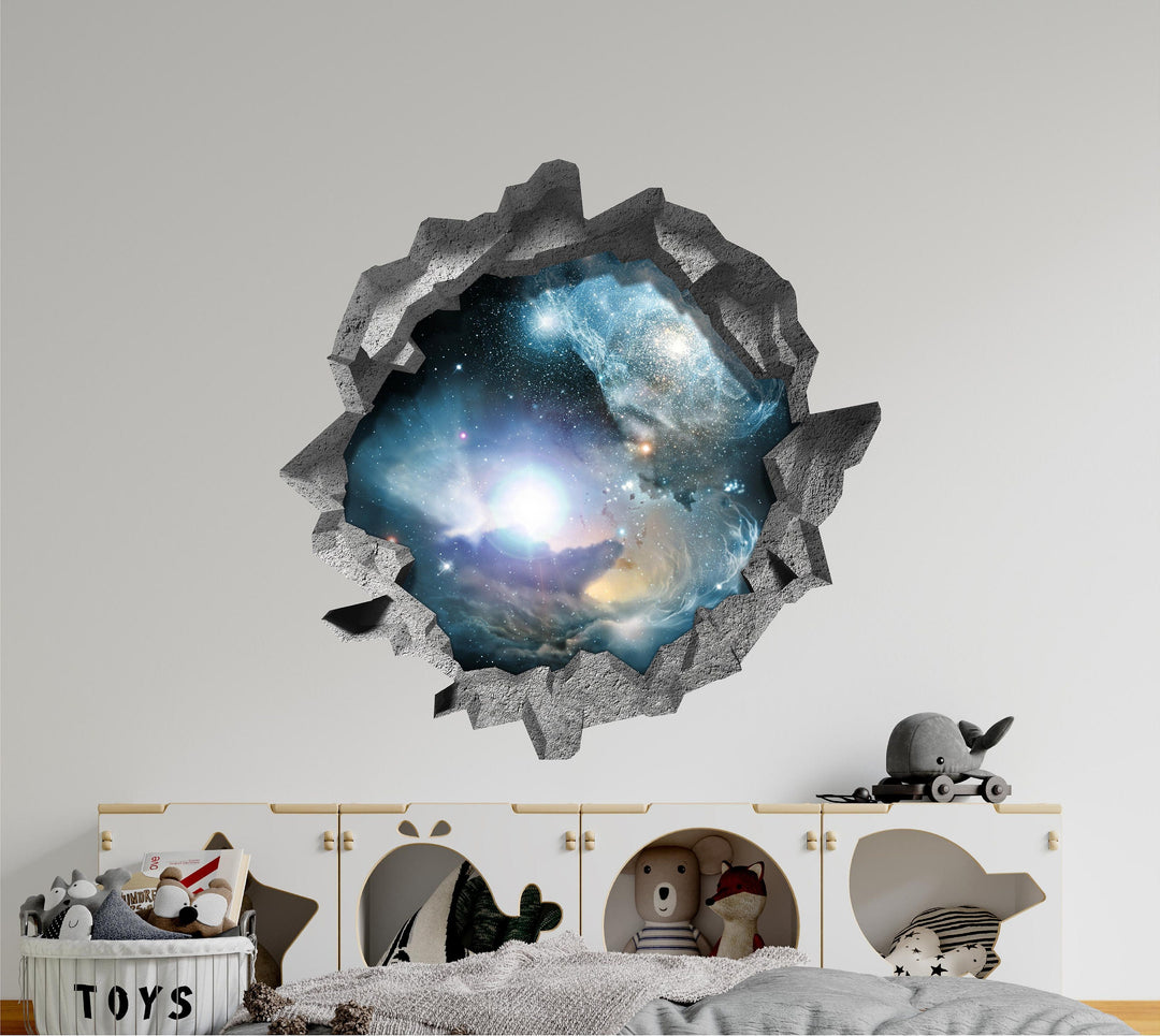 Nebula & Stars Galaxy | 3D Hole In the Wall Decal
