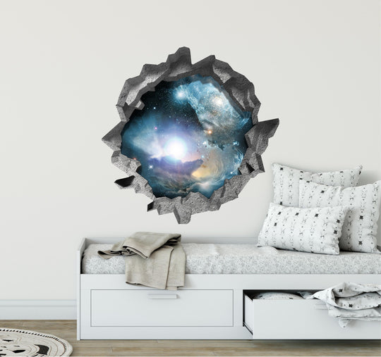 Nebula & Stars Galaxy | 3D Hole In the Wall Decal