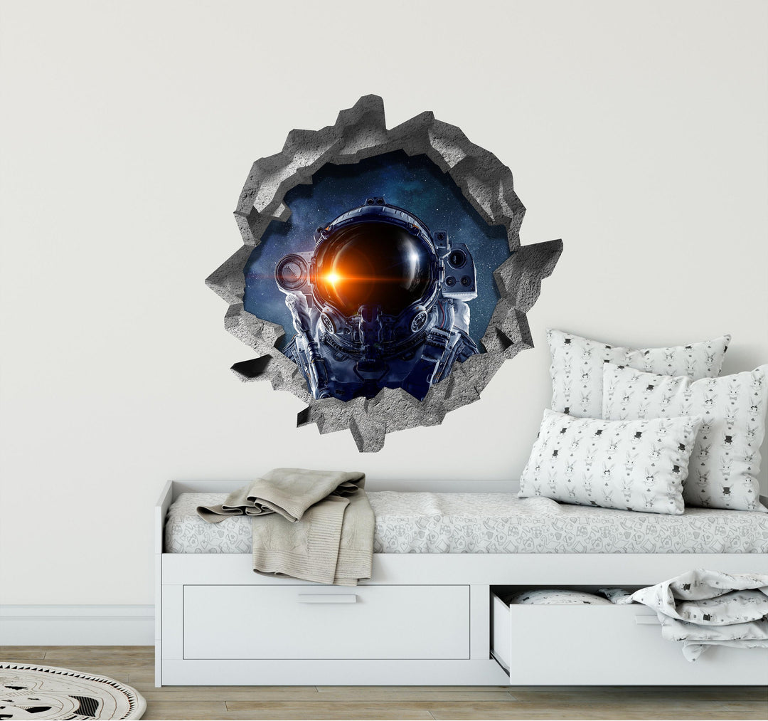 Astronaut In Space 1 | 3D Hole In the Wall Decal