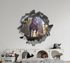 T-Rex & Babies | 3D Hole In the Wall Decal