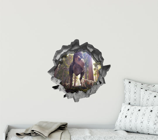 T-Rex & Babies | 3D Hole In the Wall Decal