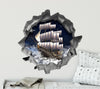 Pirate Ship In Clouds | 3D Hole In the Wall Decal