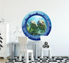 Friendly Manatees | Cartoon Porthole Window Wall Decal