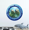 Friendly Manatees | Cartoon Porthole Window Wall Decal