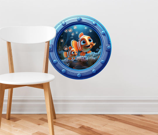 Clownfish 2 | Cartoon Porthole Window Wall Decal