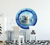 Little Polar Bears 1 | Cartoon Porthole Window Wall Decal