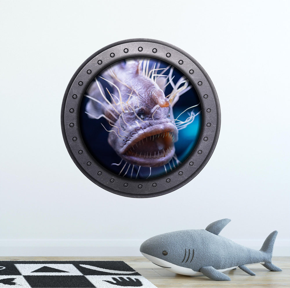 PortScape Deep Sea Anglerfish | Ocean Porthole Window Wall Decal